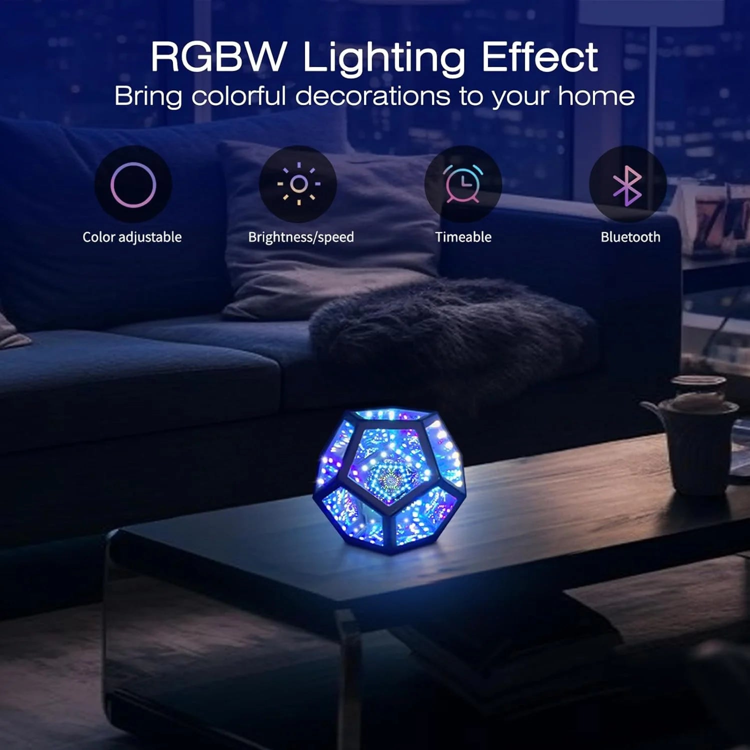 Veilleuse LED RGB à couleurs changeantes synchronisée avec la musique