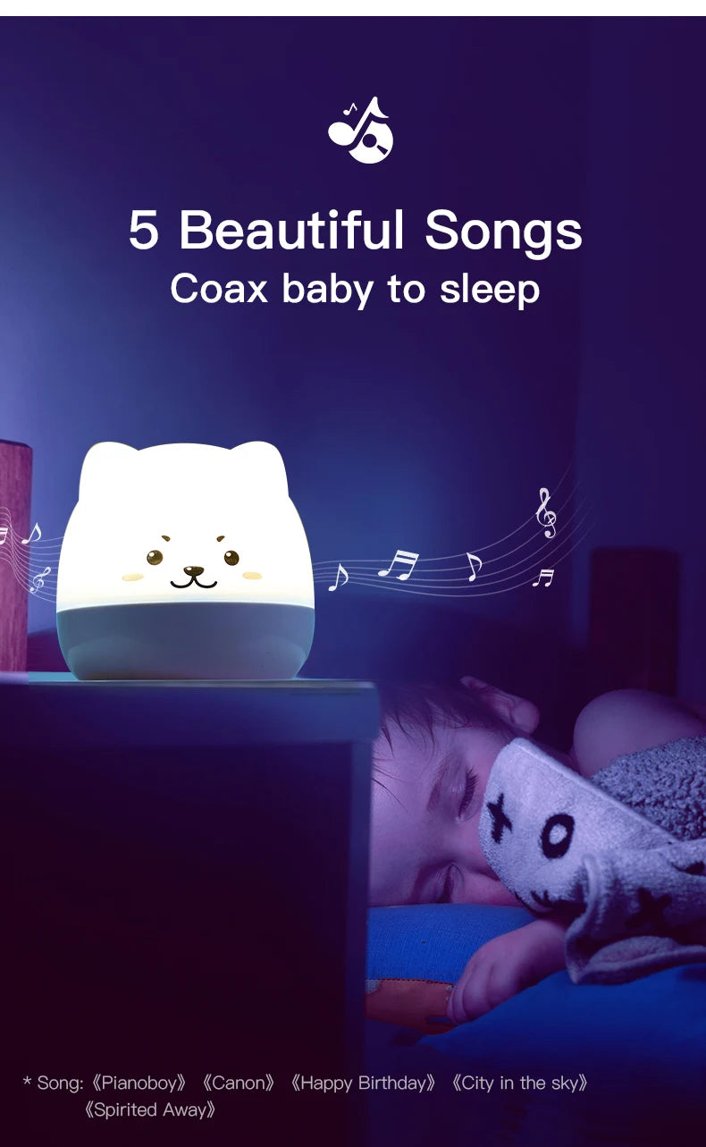 Veilleuse Lampe de nuit rotative ours mignon