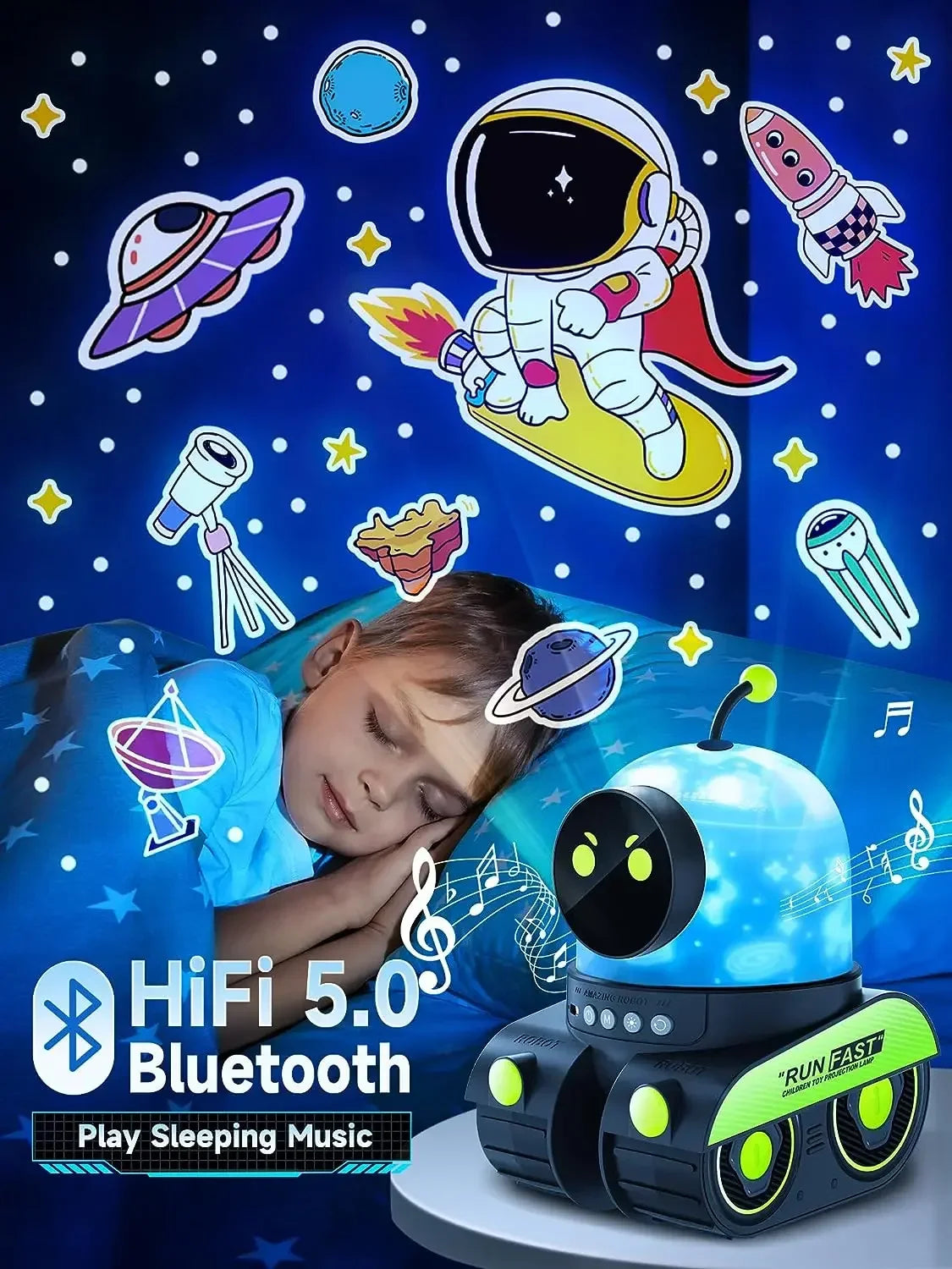 Veilleuse Projecteur Robot Musicale