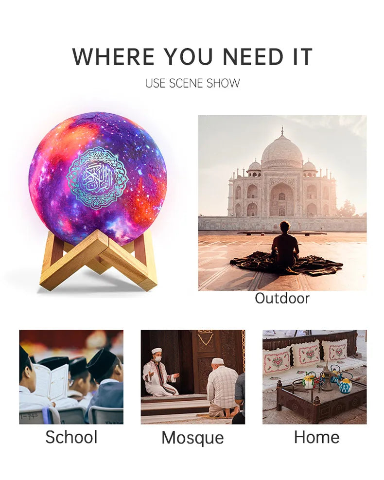 Veilleuse Coranique avec Haut-Parleur Bleutooth