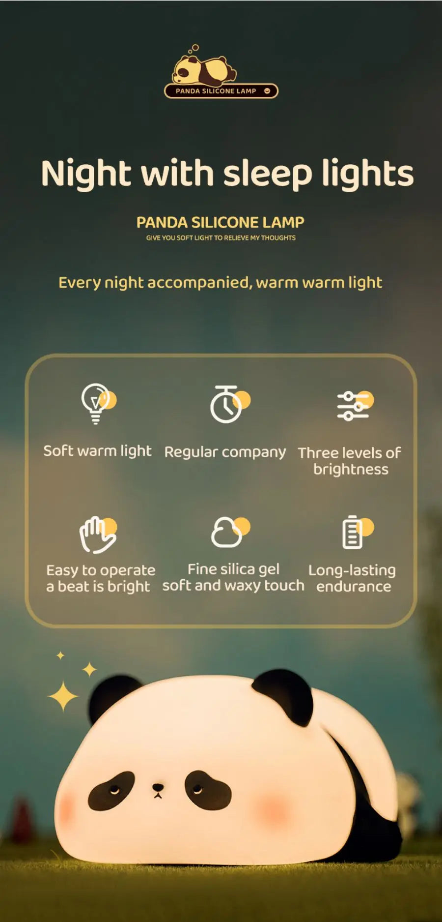 Veilleuse Panda Couché