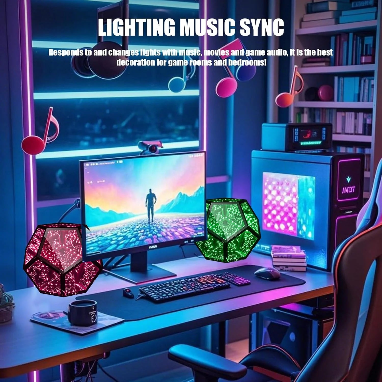 Veilleuse LED RGB à couleurs changeantes synchronisée avec la musique