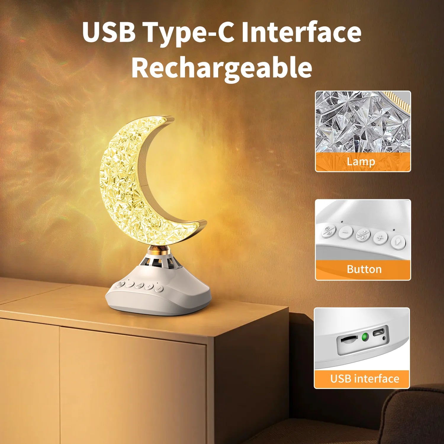 Veilleuse Projecteur Coranique Croissant de Lune