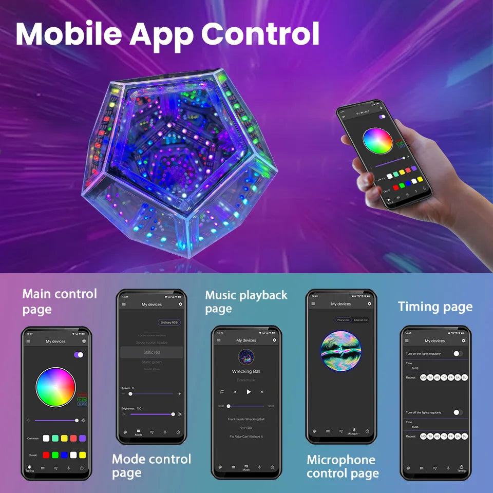 Veilleuse LED RGB à couleurs changeantes synchronisée avec la musique