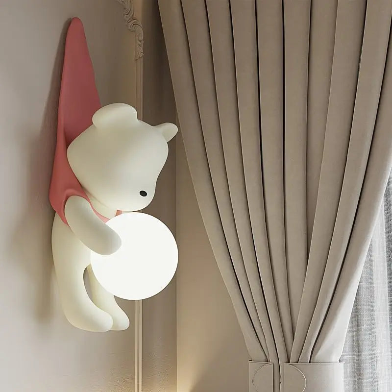Veilleuse Applique Murale Ours Suspendu