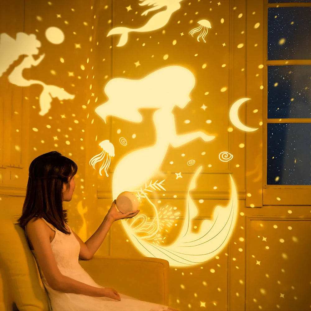 Veilleuse Lampe de nuit rotative ours mignon 